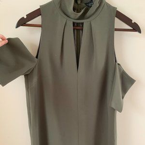 Topshop Olive Green Sleeveless dress